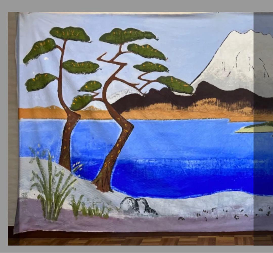 股旅　舞台ステージ幕　富士山　布製