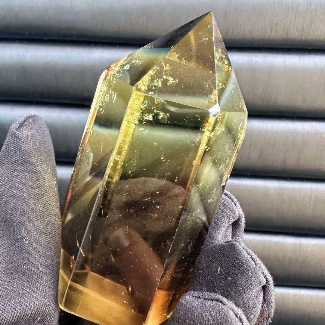 【開運 魔除】絶品❗️レインボー煙水晶スモーキーシトリン六角柱ファントムA1530