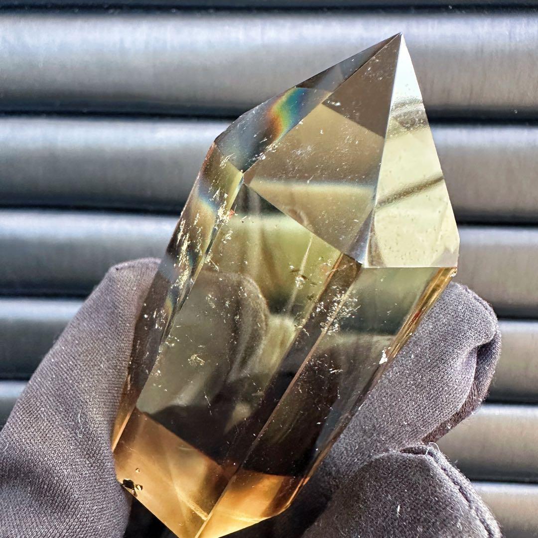 【開運 魔除】絶品❗️レインボー煙水晶スモーキーシトリン六角柱ファントムA1530