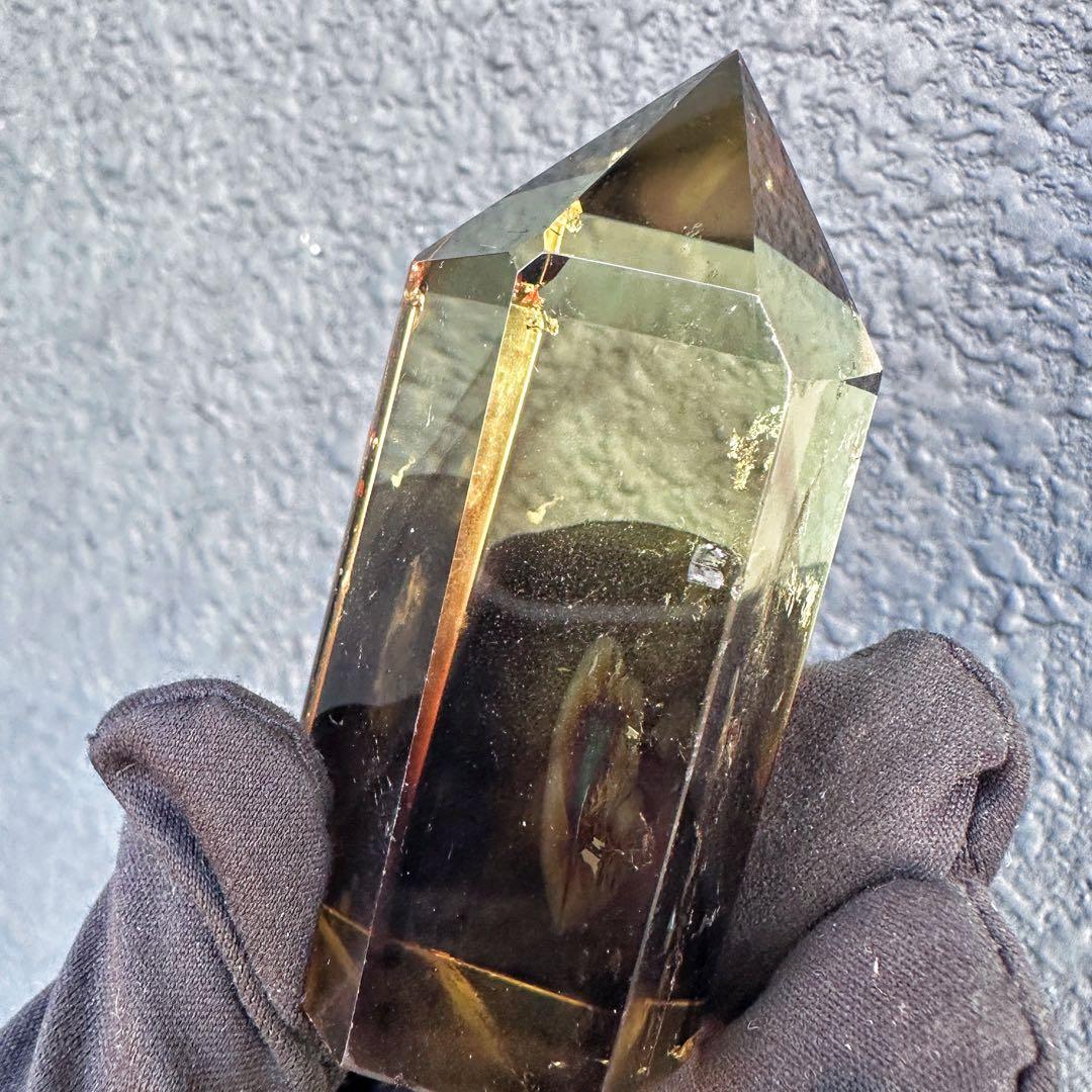 【開運 魔除】絶品❗️レインボー煙水晶スモーキーシトリン六角柱ファントムA1530