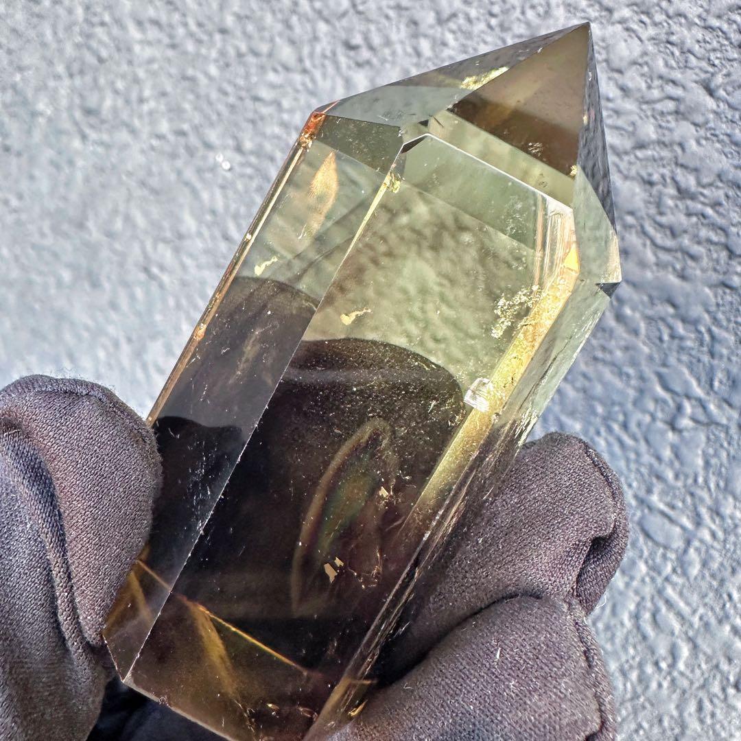 【開運 魔除】絶品❗️レインボー煙水晶スモーキーシトリン六角柱ファントムA1530