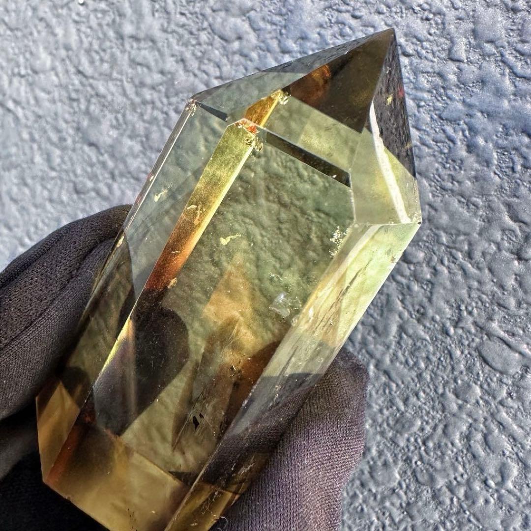 【開運 魔除】絶品❗️レインボー煙水晶スモーキーシトリン六角柱ファントムA1530