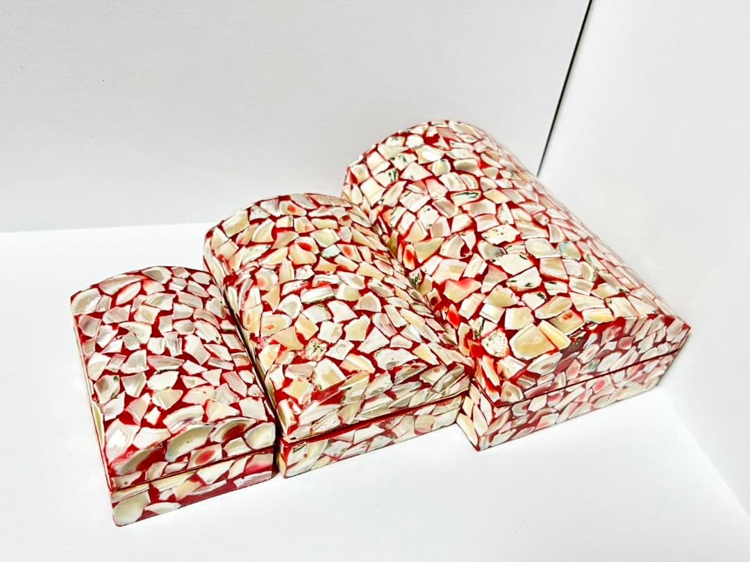 アンティーク　螺鈿細工 小物入れ　3点セット