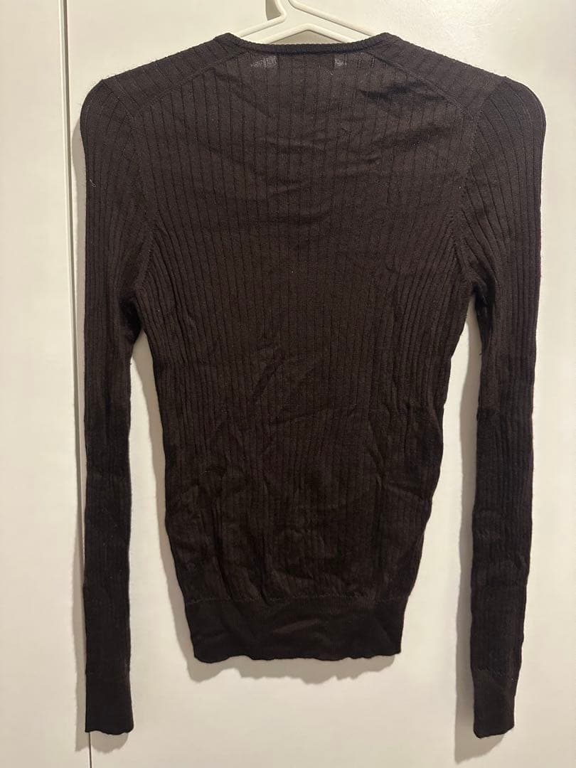 Drawer☆18Gカシミヤシルクリブクルーニット ブラウン