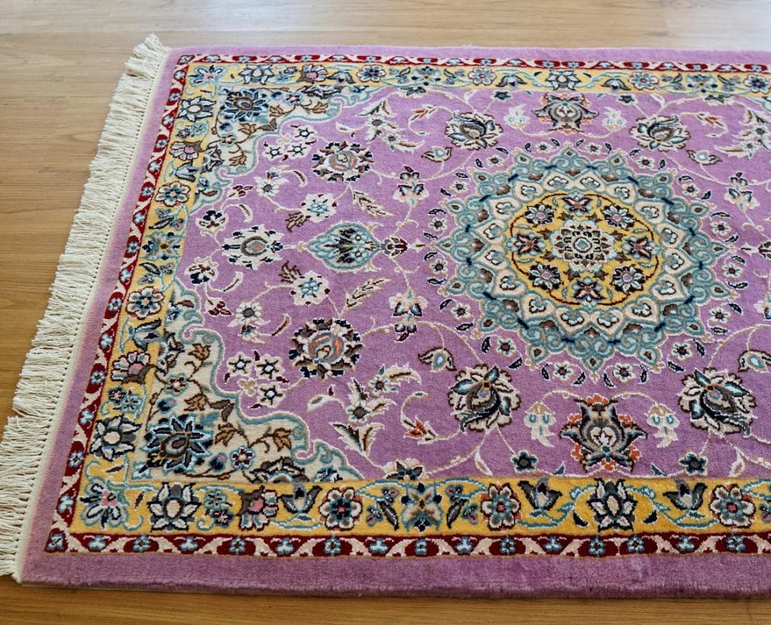 ペルシャ絨毯 ナイン産 青 9la 120×79cm