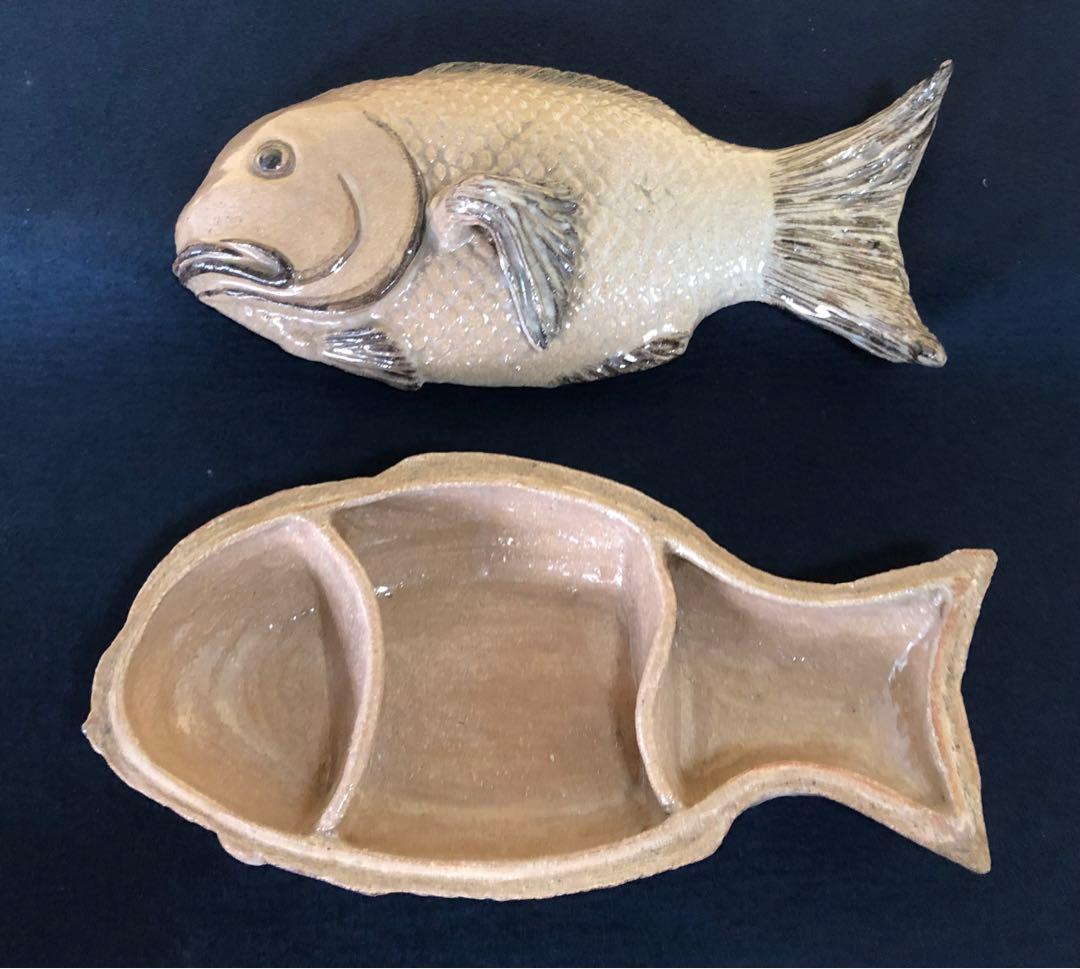 《レ》懐石 鯛形蓋物 在銘 時代 木箱　251107う4