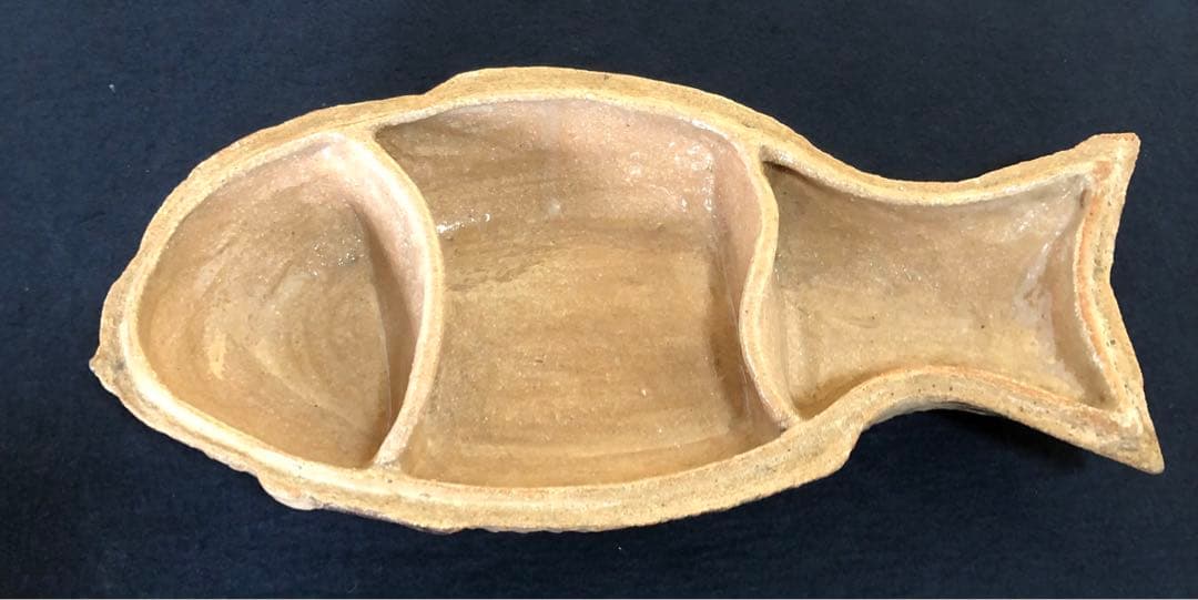 《レ》懐石 鯛形蓋物 在銘 時代 木箱　251107う4