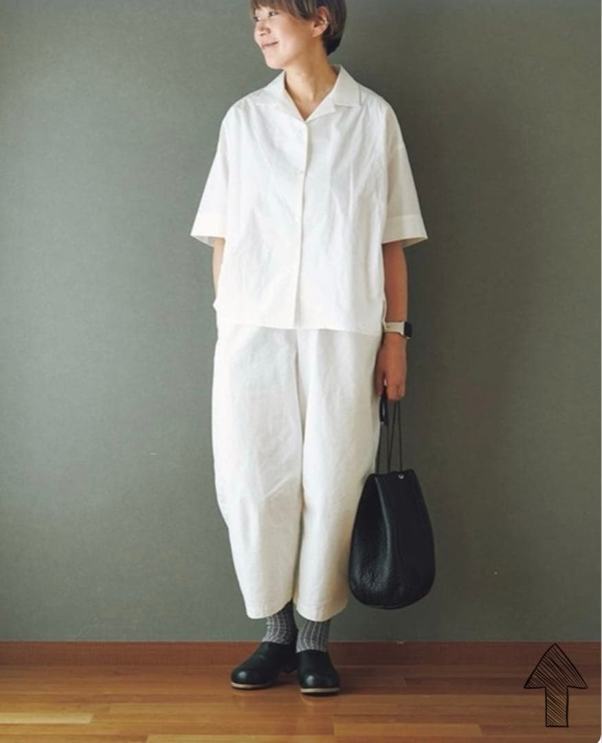 HUIS×金子敦子　すっぴんシャツ　シロ