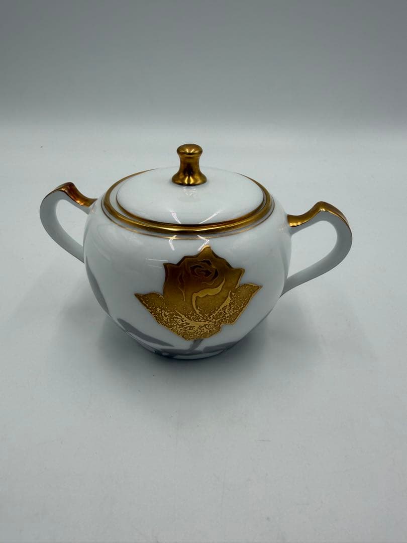 大倉陶園　　金彩薔薇 ティーポット＆シュガーポット＆ミルクポット　３点