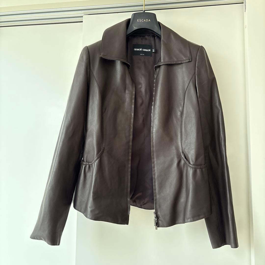 Giorgio Armani ブラウンレザージャケット