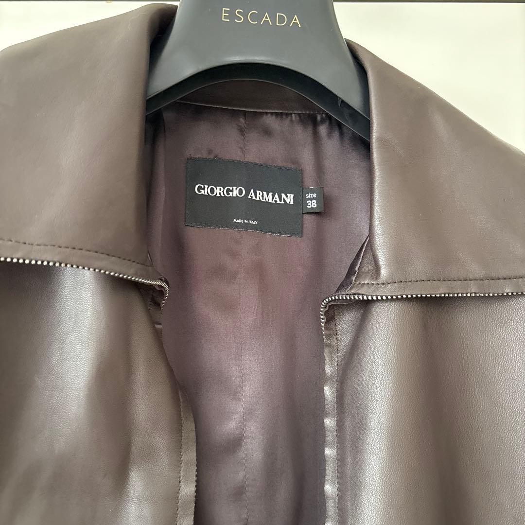 Giorgio Armani ブラウンレザージャケット