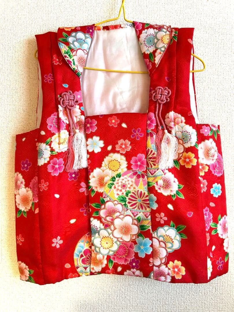 正絹着物　3歳七五三セット　飾り帯付き　髪飾りおまけ⭐︎