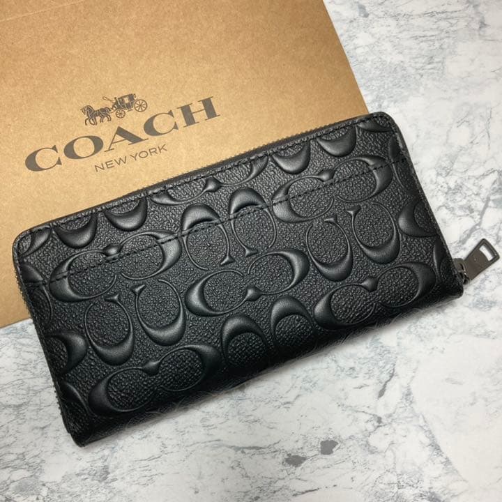 COACH SIGNATURE ACCORDION ラウンドファスナー