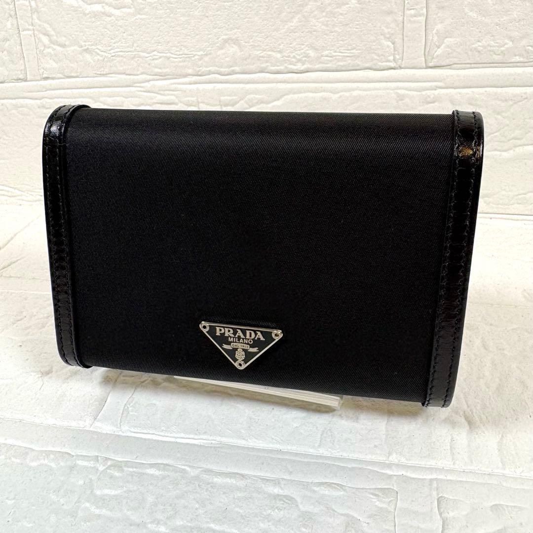 ☆【箱ギャランティー付き】プラダ PRADA 折り財布 リボン ブラック