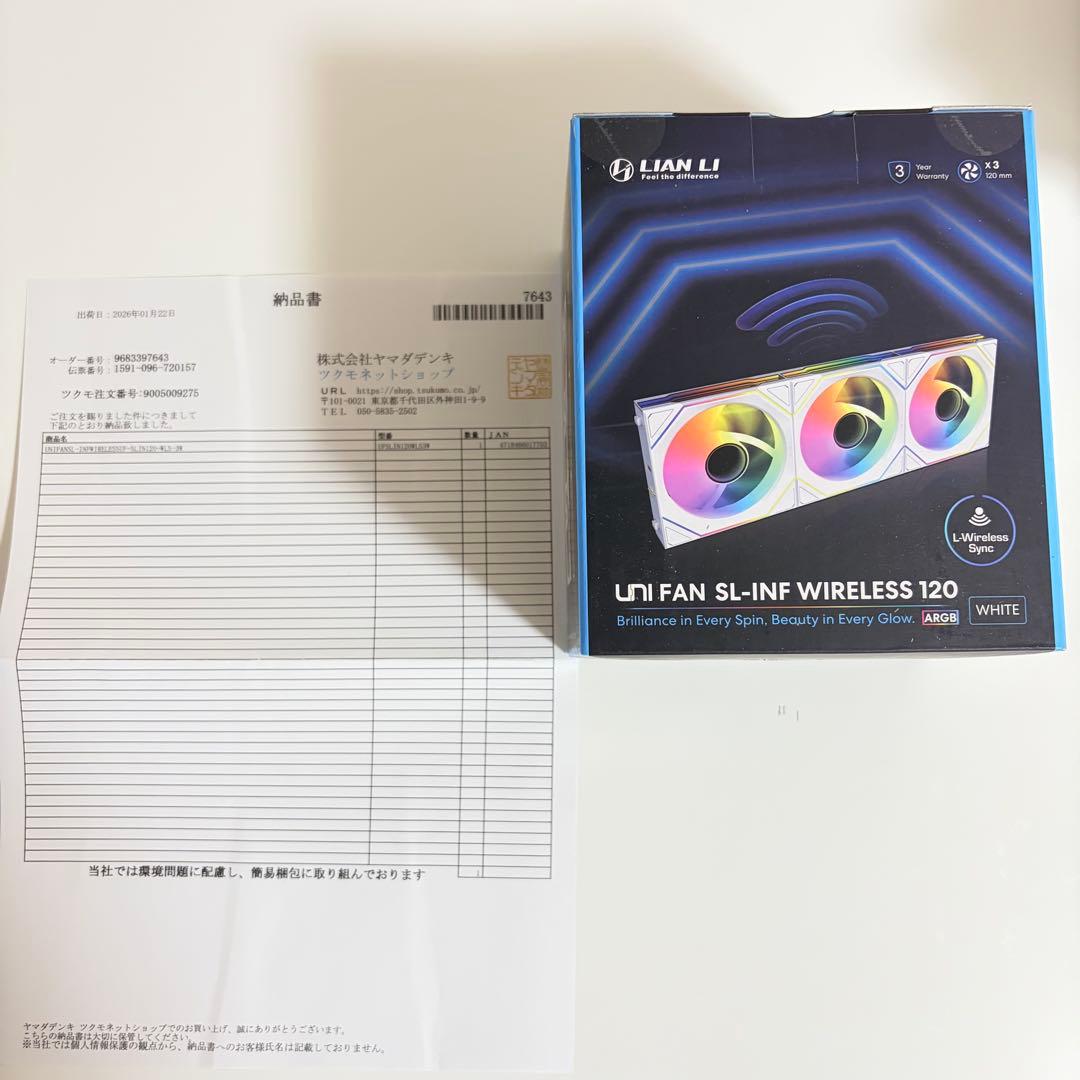 保証書付き LianLi UNI FAN SL-INF WIRELESS ×3