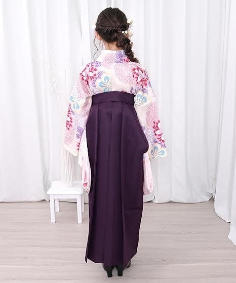 子供用　袴　４点セット　簡易着付け　卒業式　鞠菊に梅散らし