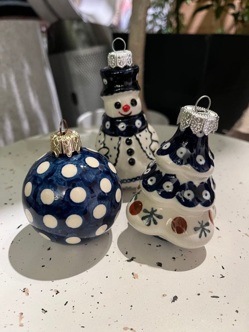 ポーリッシュポタリー　陶器製クリスマスオーナメントセット