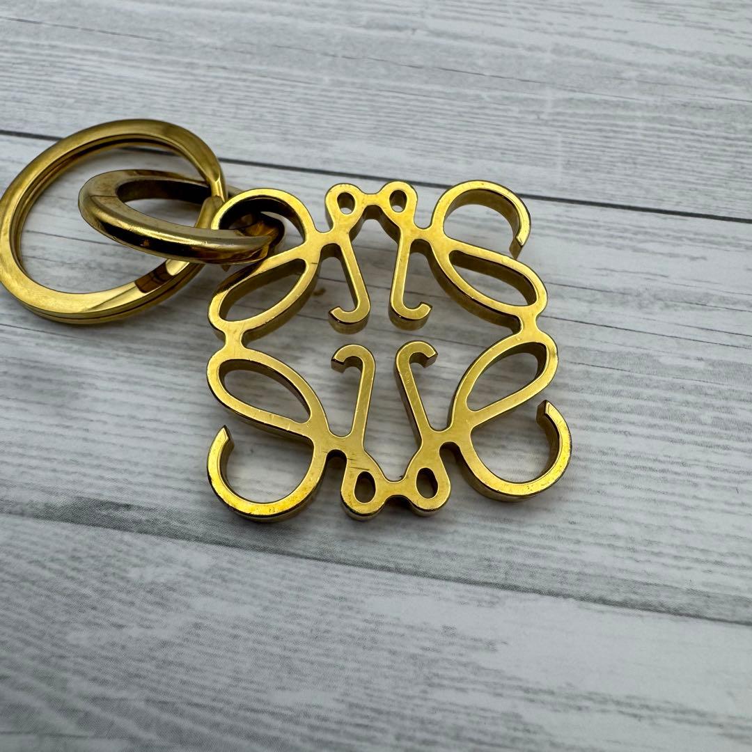 【美品】 LOEWE ロエベ　キーホルダー　キーリング　ゴールド　アナグラム