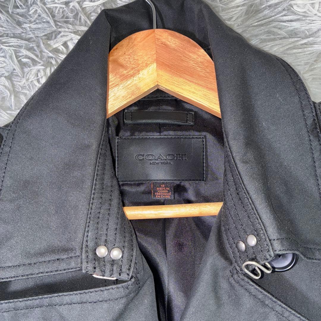 極美品 COACH コーチ トレンチコート ベルト　ブラック