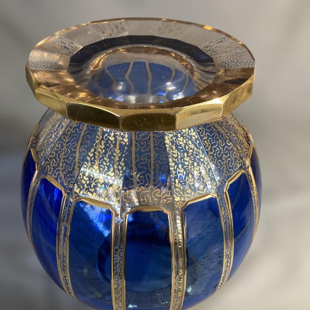 【クローバージジさん専用】ボヘミアグラス　王室御用達　モーゼル社　クリスタル花瓶