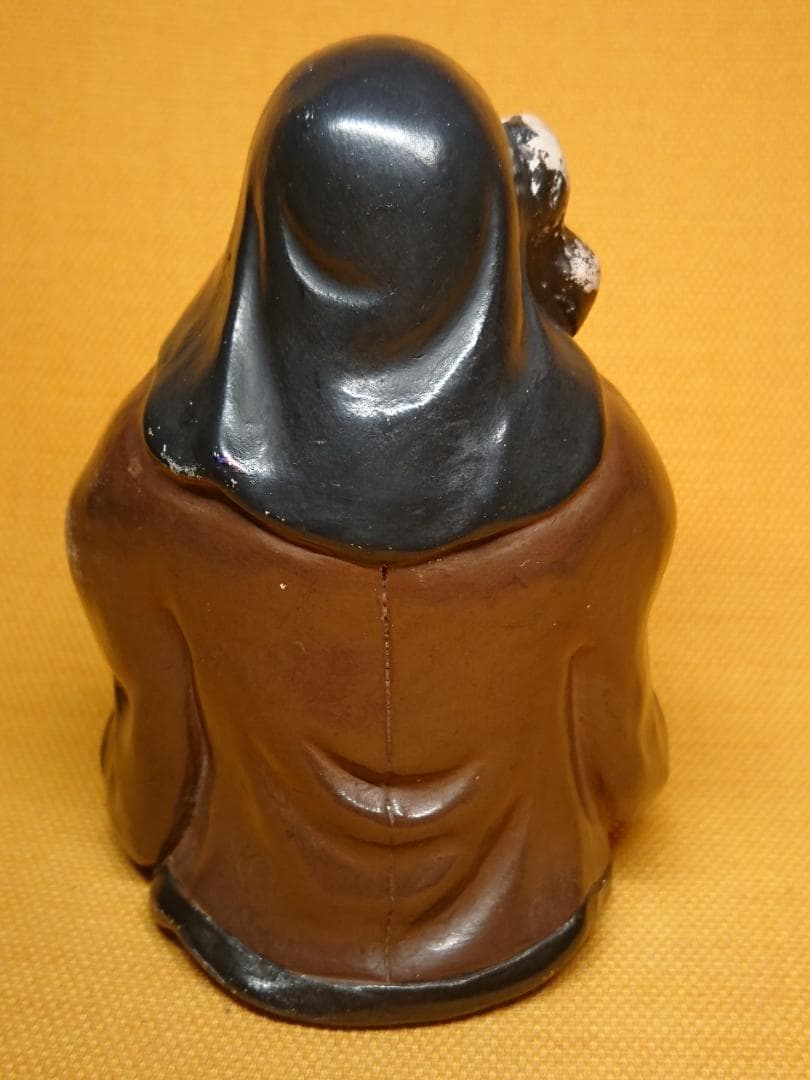 仏教美術　福禄寿　陶器　色絵　置物　インテリア　工芸品　美術品　A3033
