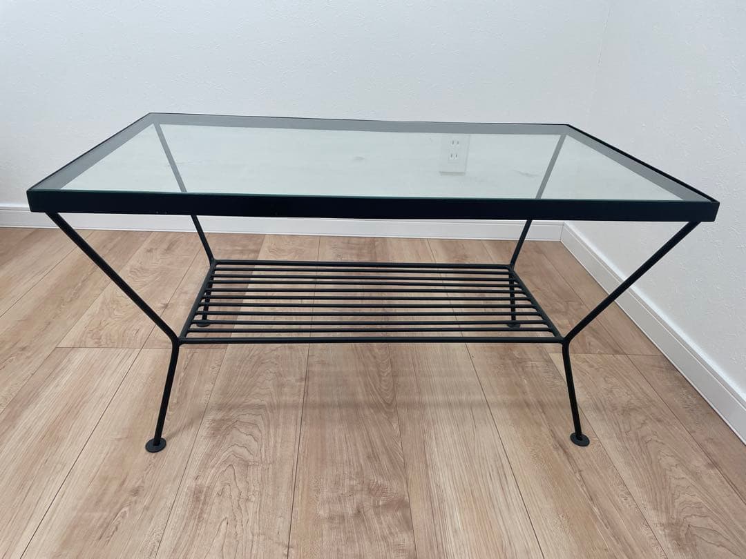 【unico】EDDY ガラステーブル　アイアンフレーム