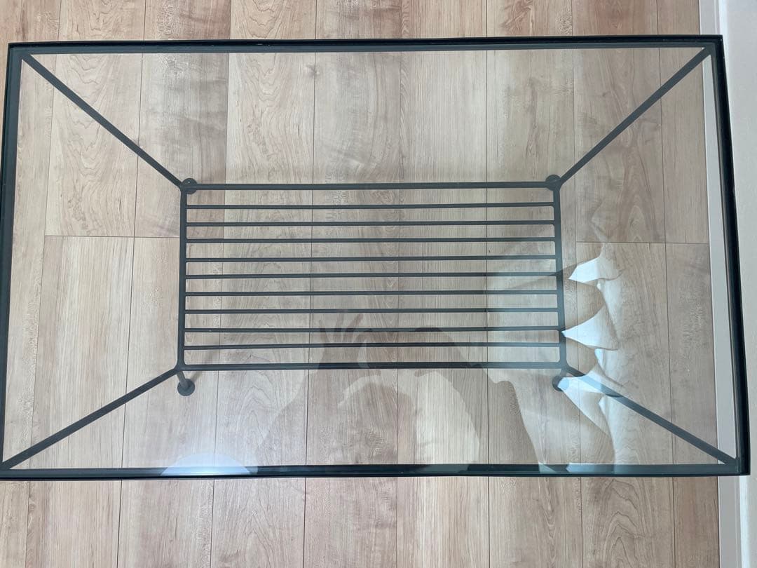 【unico】EDDY ガラステーブル　アイアンフレーム