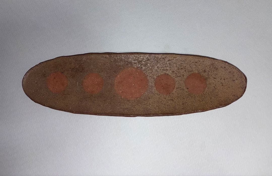 備前焼　陶器製楕円形プレート