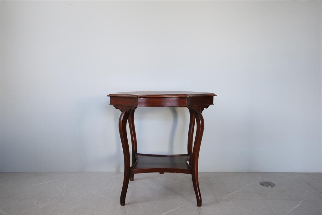 英国アンティーク木製サイドテーブル/オケージョナル/作業机/飾り棚(91-230