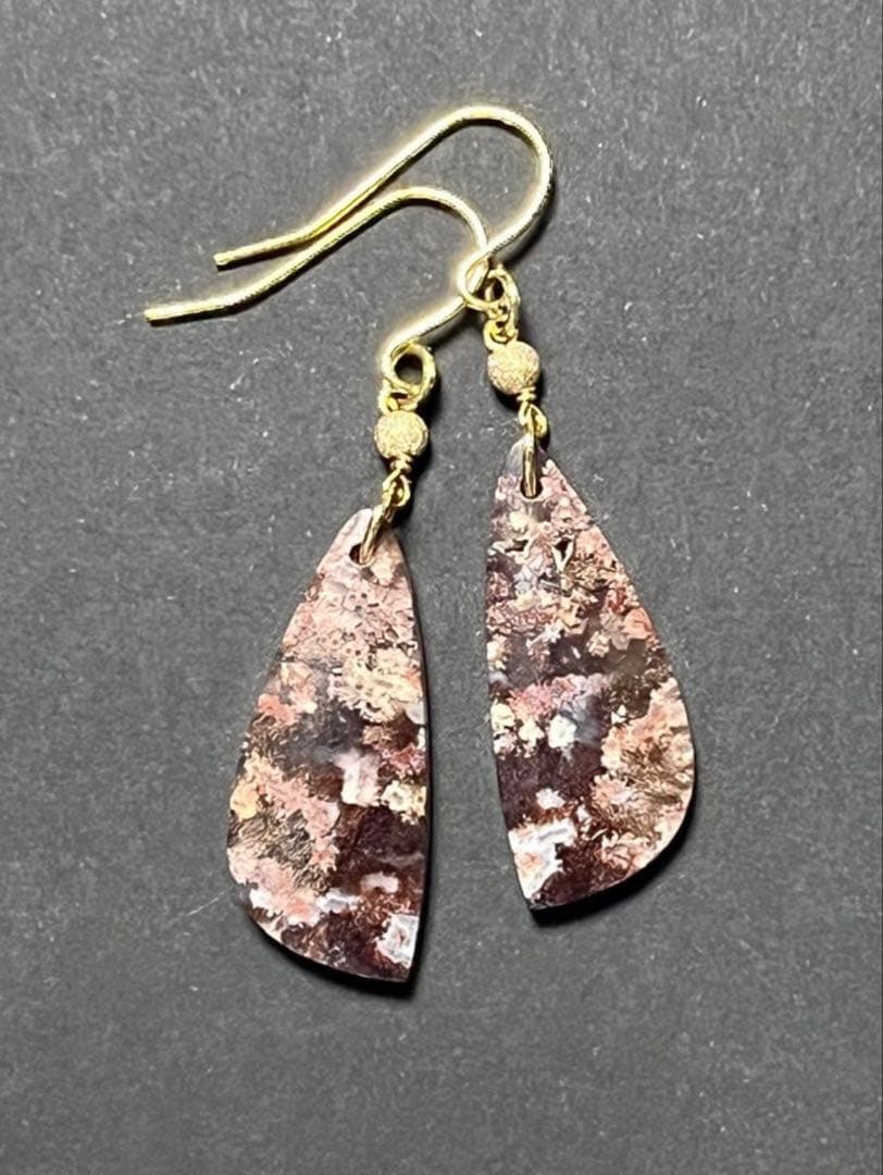 maumaumau 　14kgf レッドモスアゲートピアス