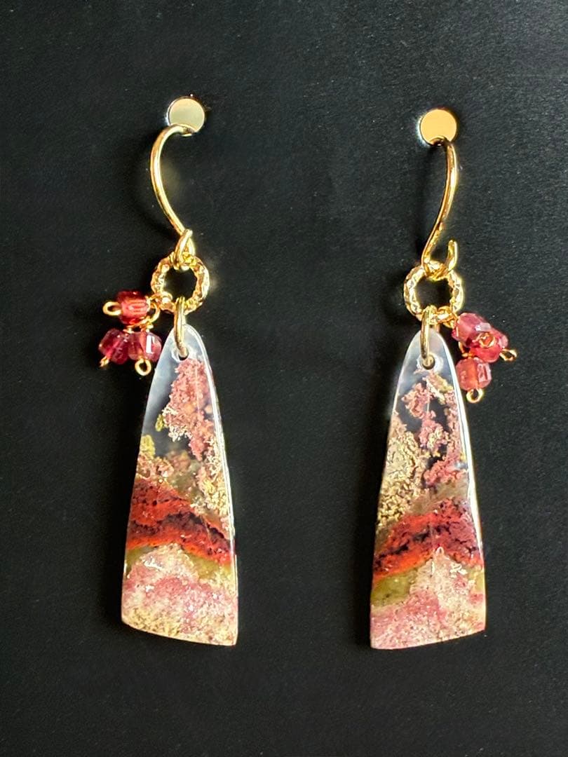 maumaumau 　14kgf レッドモスアゲートピアス