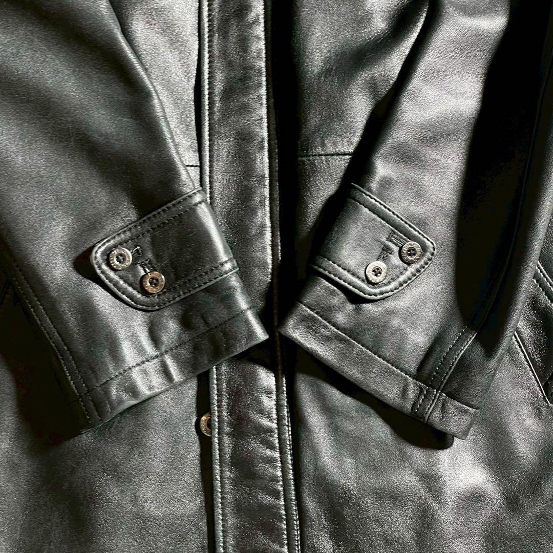 人気✨バーバリー レザーコート ラムレザー L 黒 ノバチェック ファー