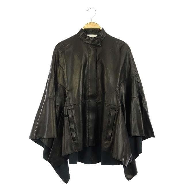 ヴァレンチノ VALENTINO レザーポンチョ・ケープ ブラック