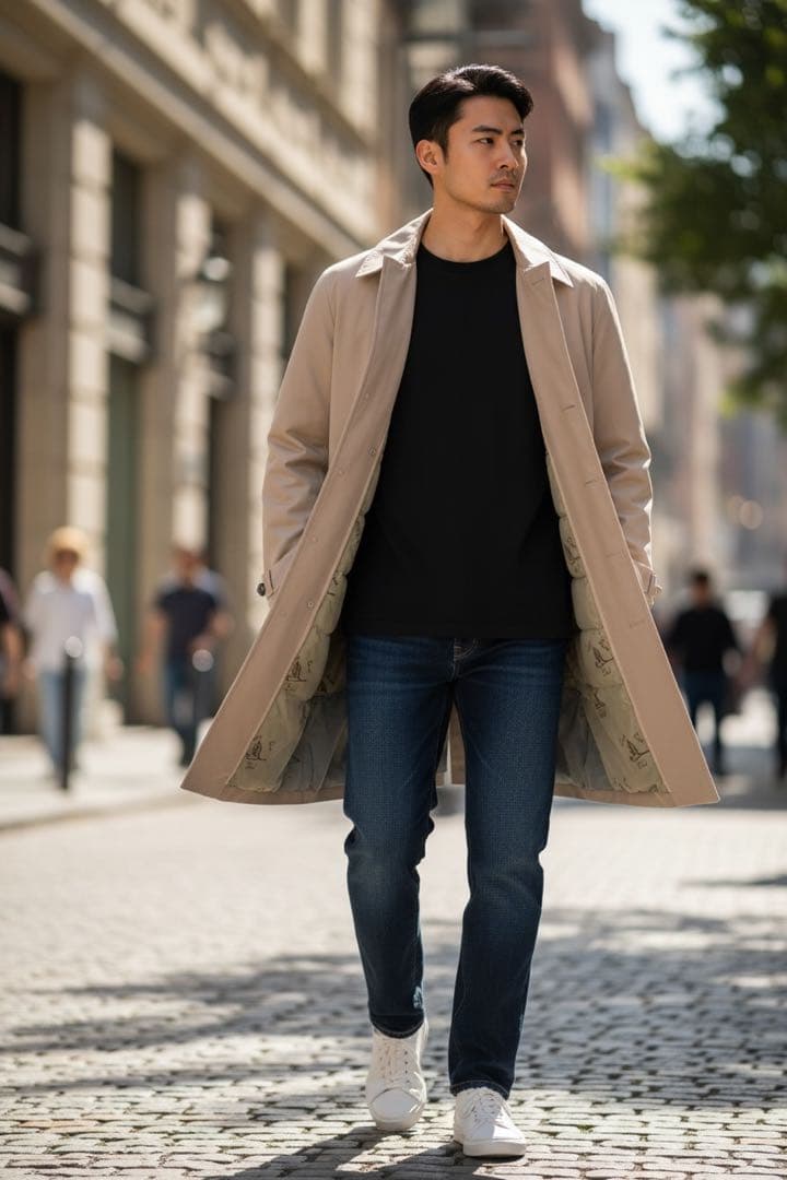 け*ん様 【超希少】 Down ベージュ トレンチコート ダウンライナ