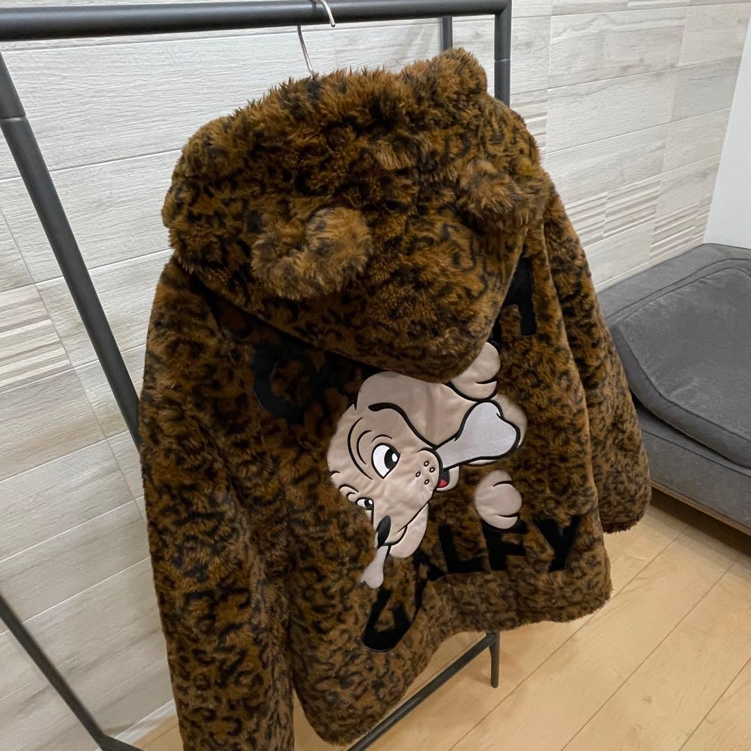 GALFY【ガルフィ】あざといファーブルゾン 黒 ヒョウ柄 中型犬