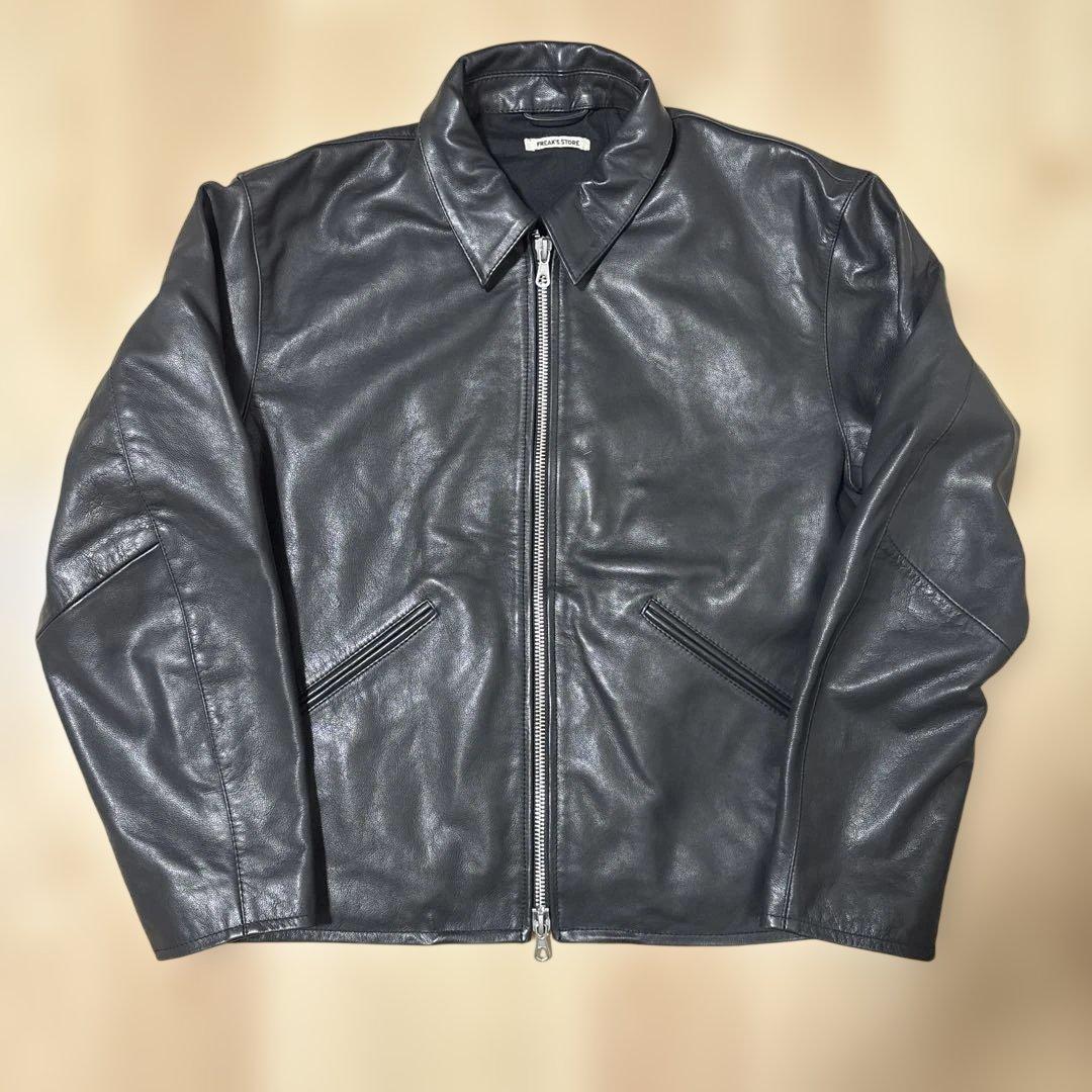フリークスストア ミニマル シングル ライダースジャケット　カウレザー　ブラック
