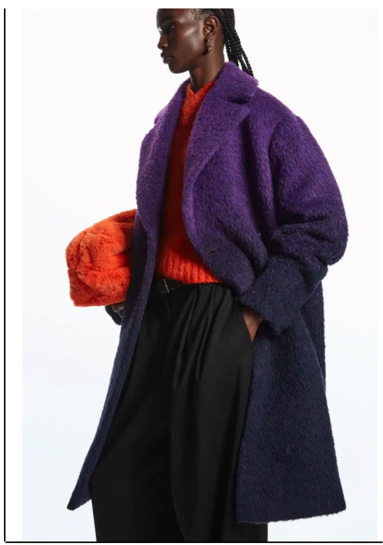 COS 紫 グラデーション fuzzyコート コクーンオーバーサイズ beams