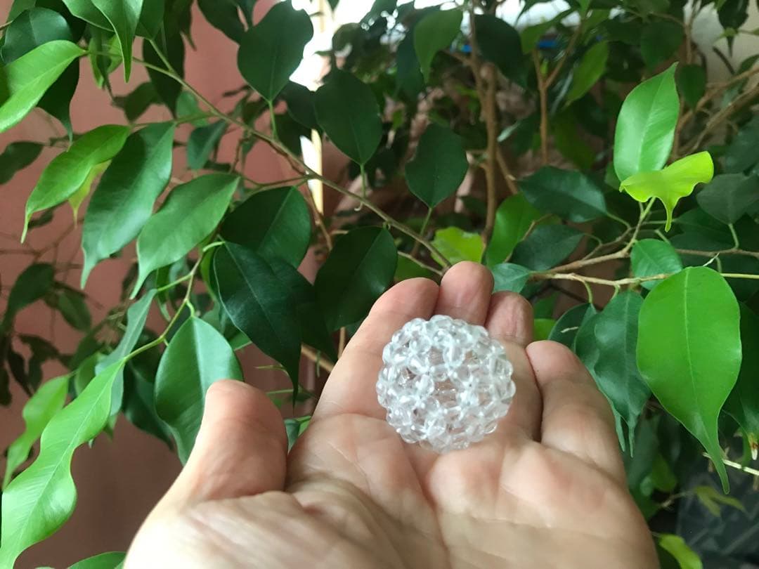 フラーレンクリエーター作　天然石水晶7A 5ミリ玉使用　4個セット　結界浄化に