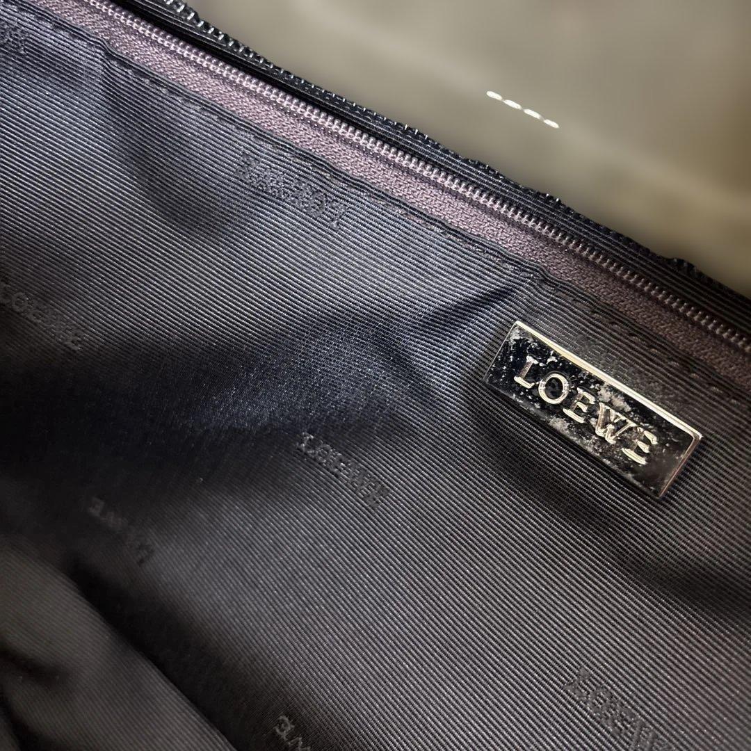 LOEWE アマソナ ミニボストン スエード カーキブラウン系