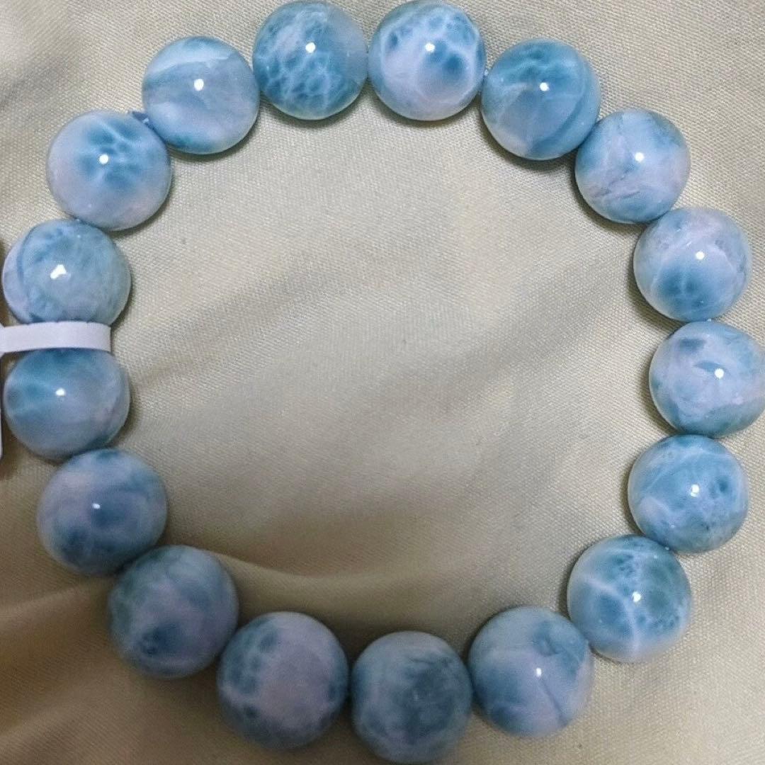 高品質 天然ラリマー ブレスレット 12.5mm