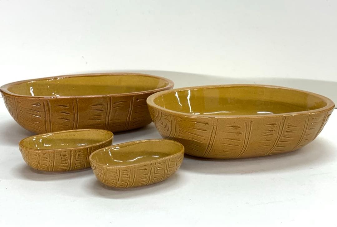 布志名焼 大 小 俵 深鉢 4点 民藝 レトロ