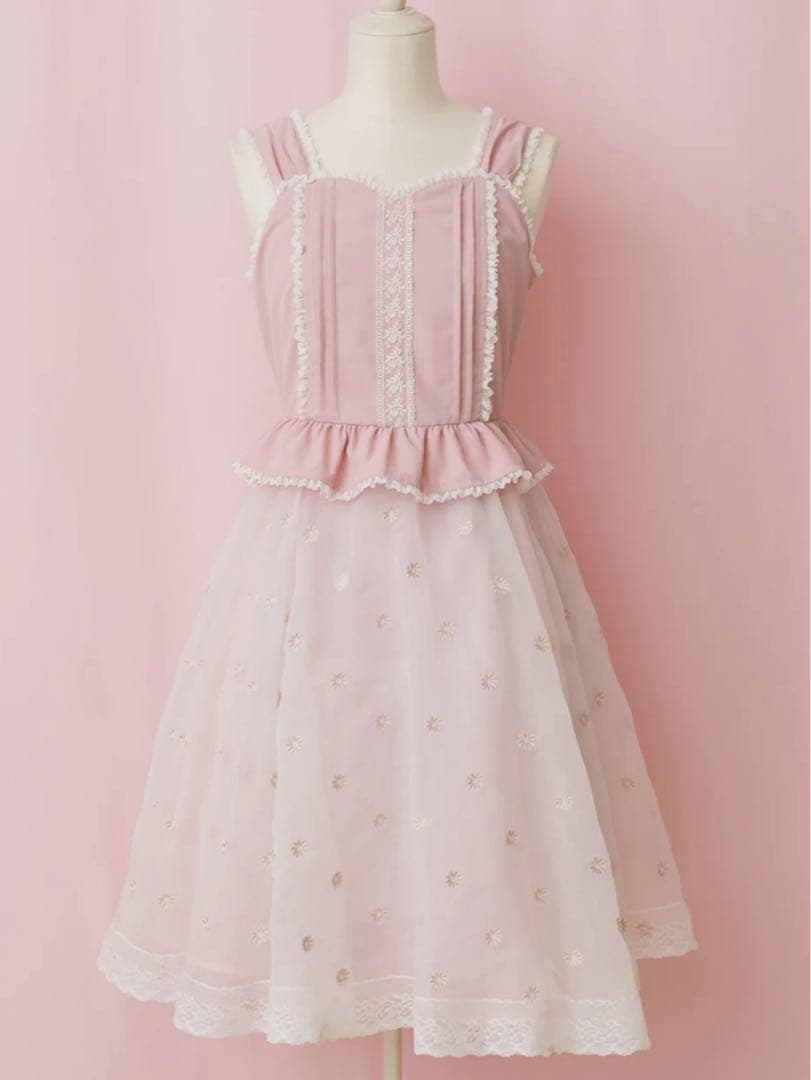 Flowers on the waterワンピース ピンク