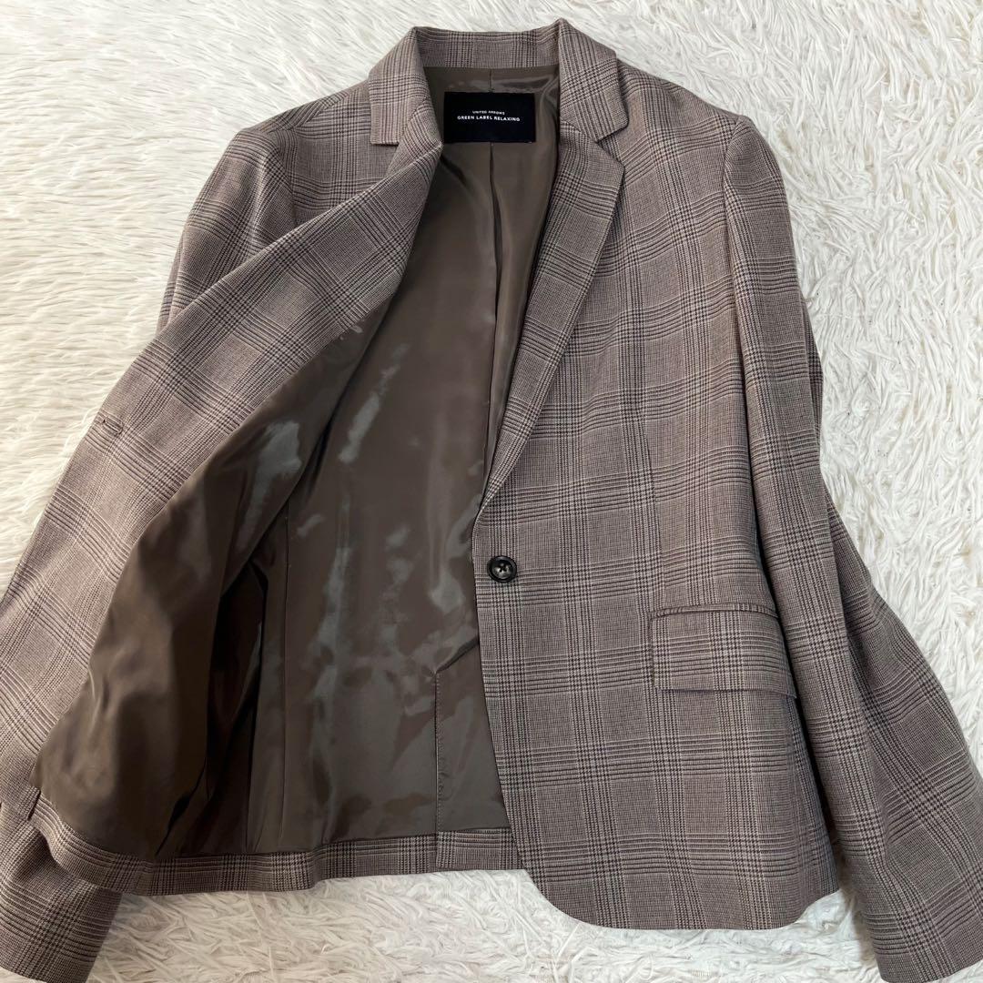 【美品】グリーンレーベルリラクシング　グレンチェック　セットアップ　スーツ