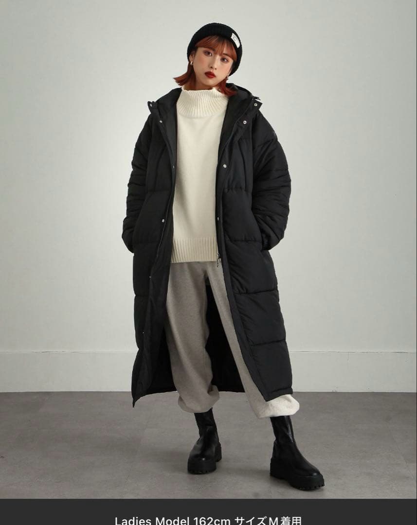 【値下げ中】ロングダウン　ベンチコート　FILA ブラック