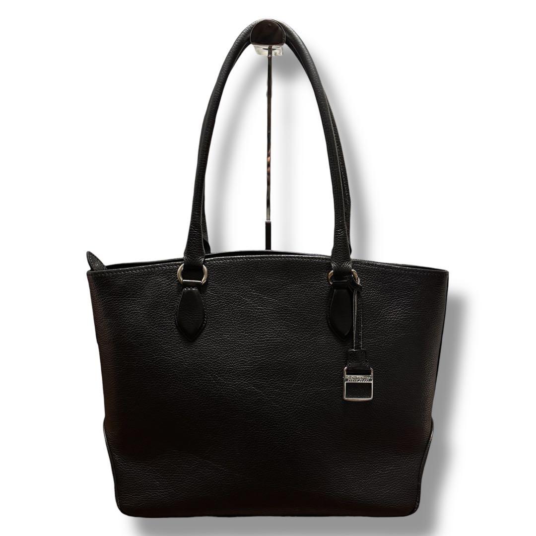 Samsonite HOXTON ラウンドトート 牛革 イタリアンレザー 黒