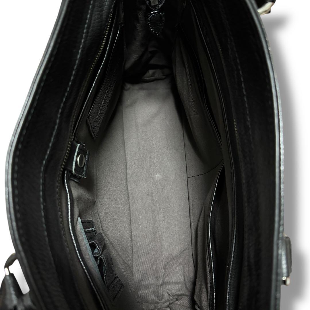 Samsonite HOXTON ラウンドトート 牛革 イタリアンレザー 黒