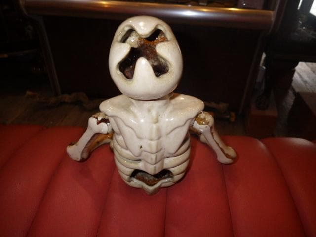 ビンテージ★スカル★キャンドルホルダー★灰皿★ハロウィン★お香★骨★置物★悪趣味