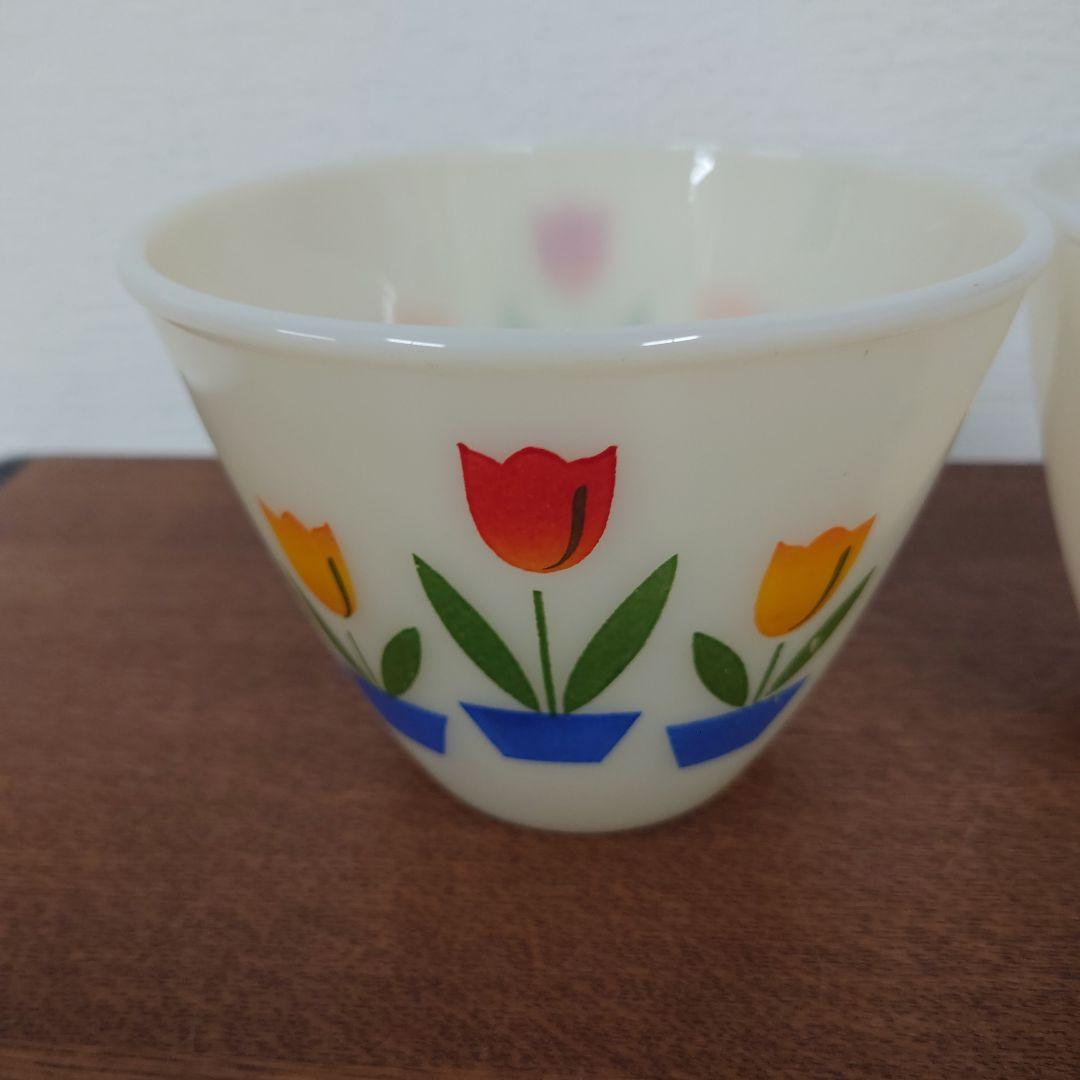 ファイヤーキング　ボウル　3点セット　チューリップ柄