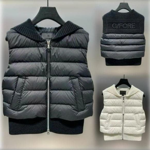 G/FORE ゴルフ レディース ダウン ニット 切替 セーラーカラー 秋冬