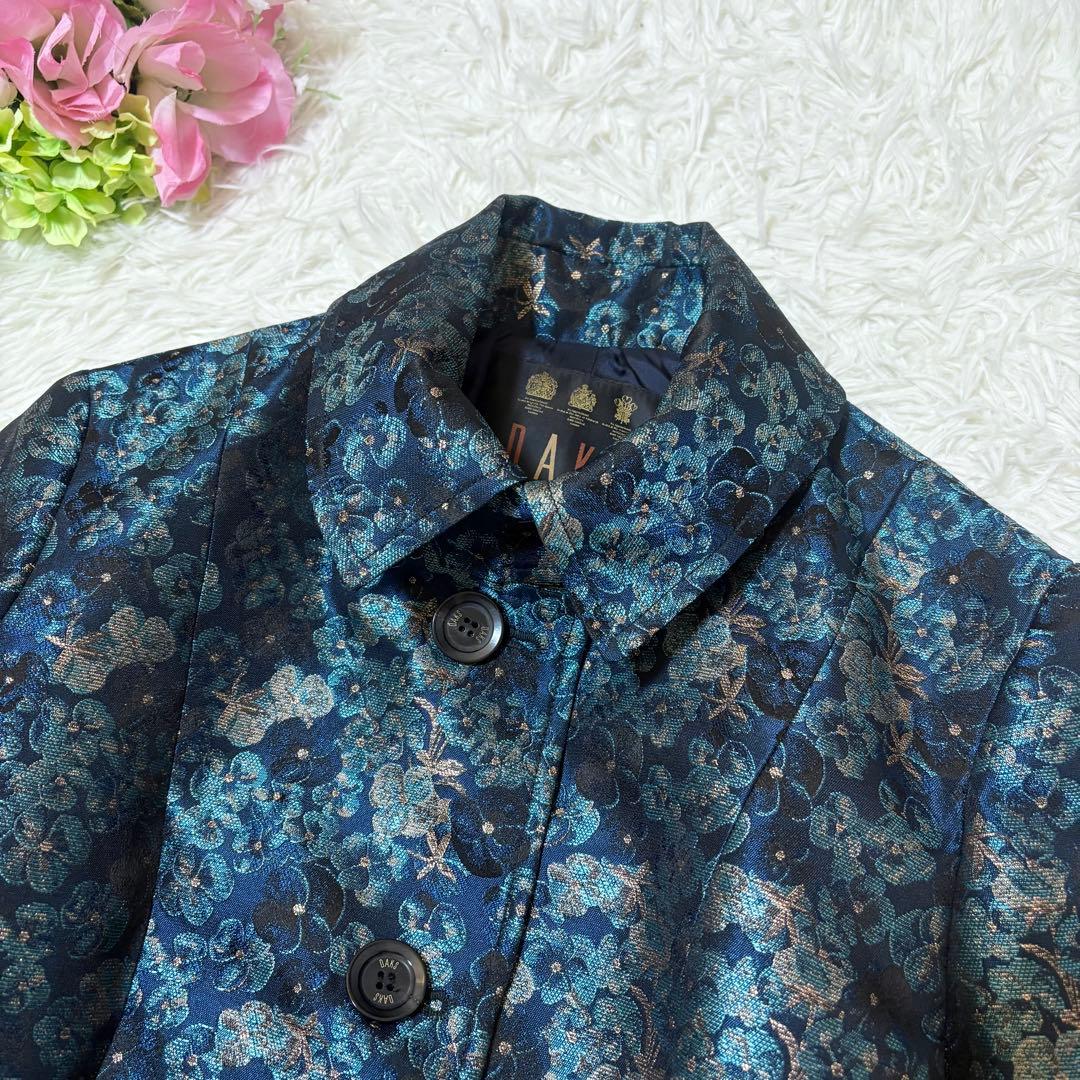 【試着のみ】ダックスロンドン　ロングコート　花柄　ジャガード　ベルト　イタリア製